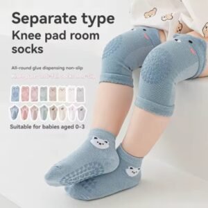 مجموعة وسادات الركبة للأطفال وجوارب أرضية